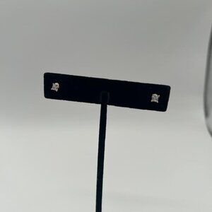 Medium Square Stud Earrings in Gold color with plastic back